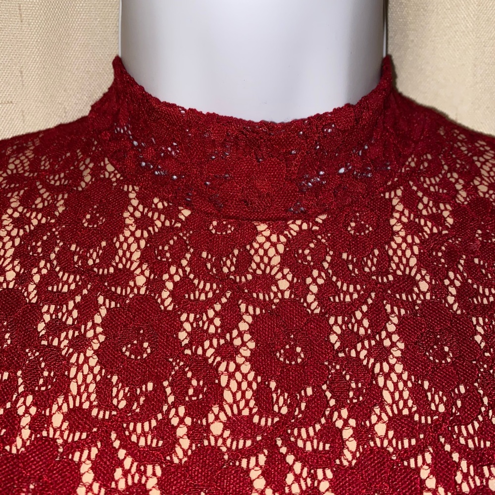 Red Lace XiaoXiaodesigns Bodysuit/Leo - Picture 9 of 12